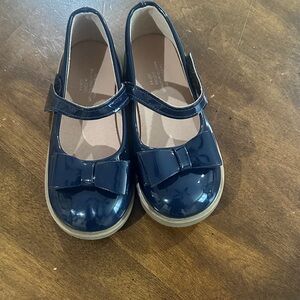 Children's Navy Patent Mary Jane Dress Shoes with Bow